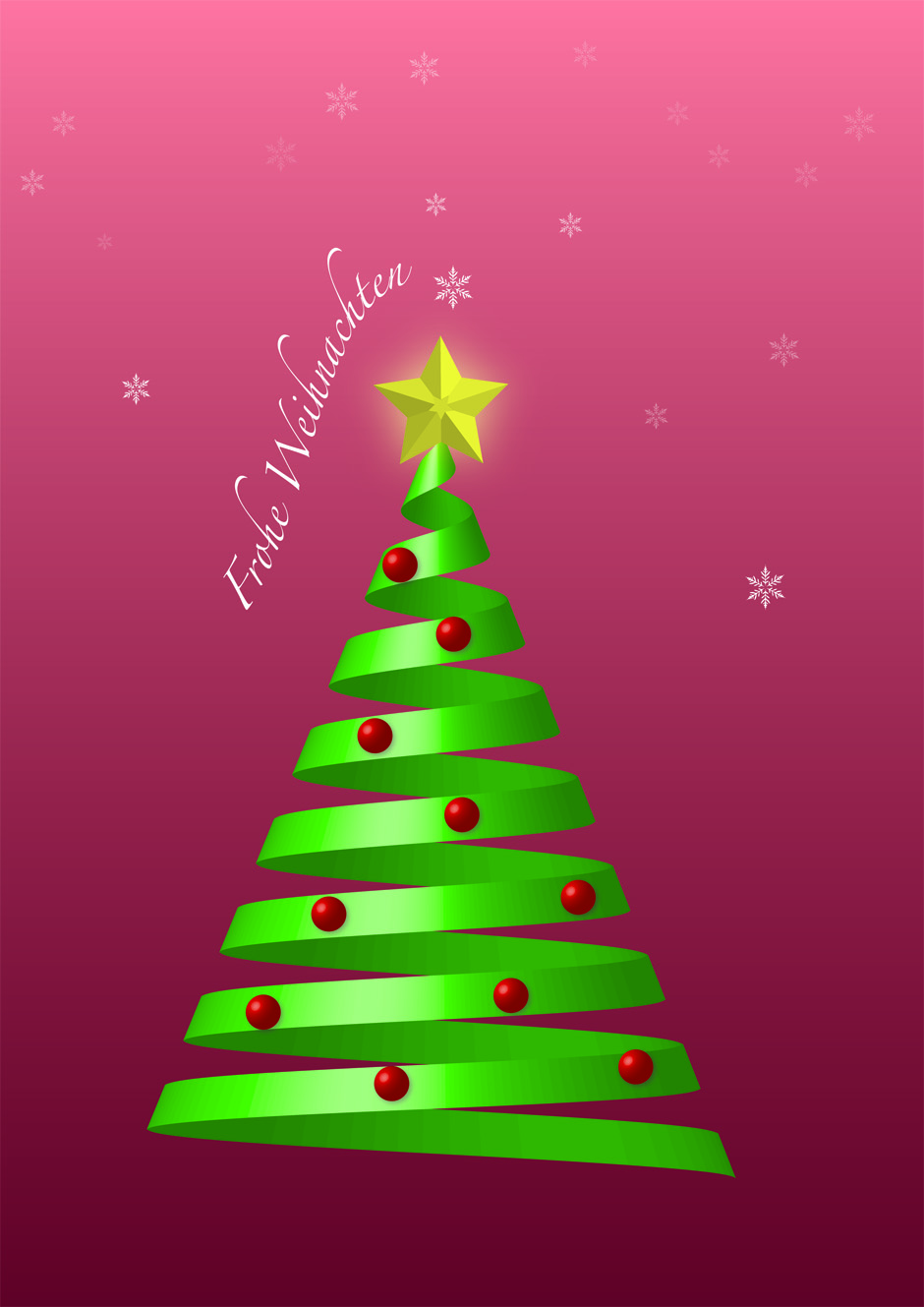Weihnachtsgrußkarte mit Baum in 3D.